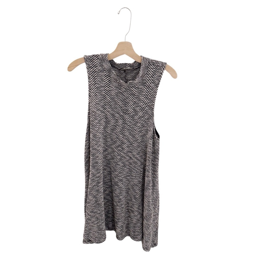 Allison Joy Houndstooth Sleeveless Mini Dress Black and White